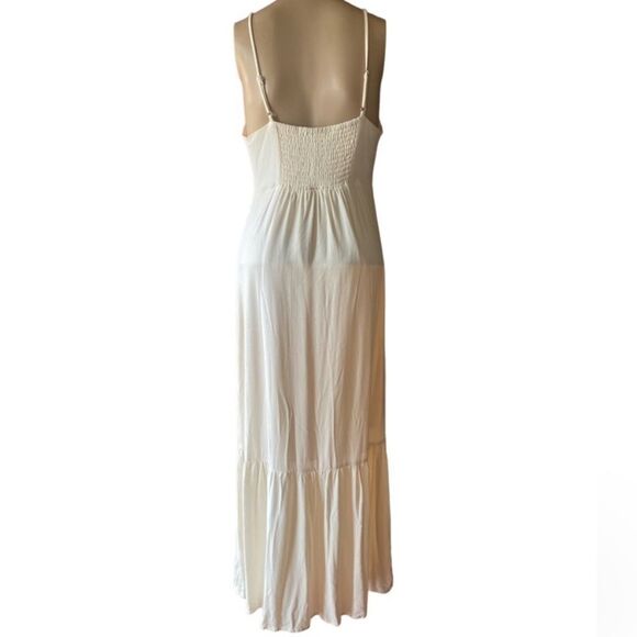 Calvin Klein Jeans Size SP Beige Cream Summer Vacation Resort Maxi Long Dress - Picture 2 of 8